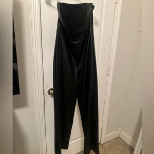 Lulus Faux Leather Strapless Jumpsuit
